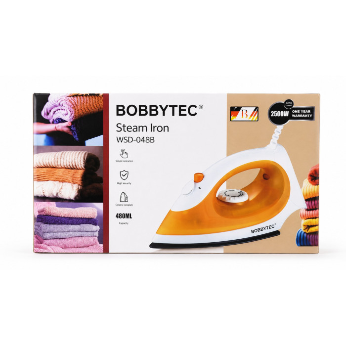 Electric Steam Iron with Ceramic Sole Bobbytec WSD-048B