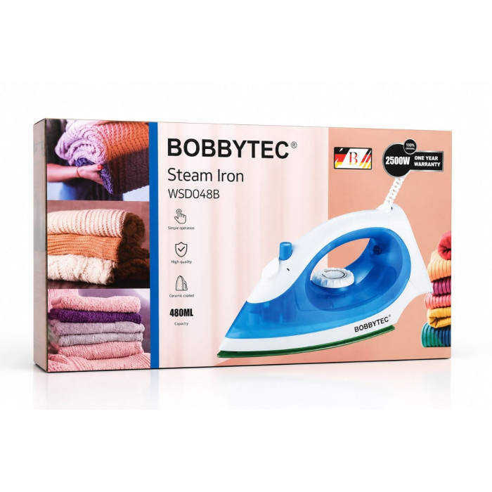 Electric Steam Iron with Ceramic Sole Bobbytec WSD-048B