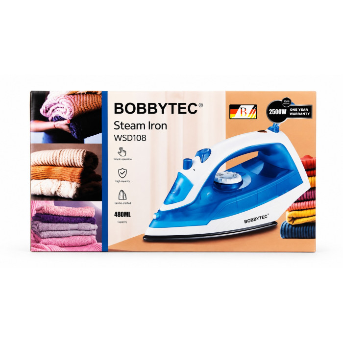 Electric Steam Iron with Ceramic Sole Bobbytec WSD-108