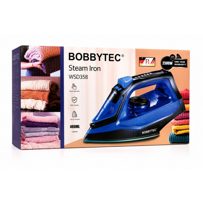 Electric Steam Iron with Ceramic Sole Bobbytec WSD-358