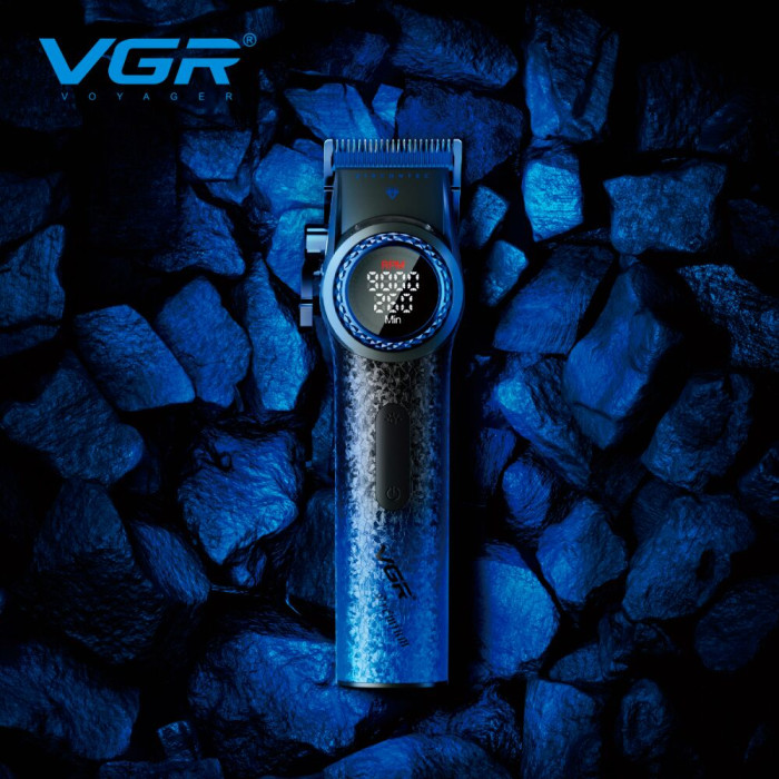 Аккумуляторна машинка для стрижки VGR V-001 BLUE