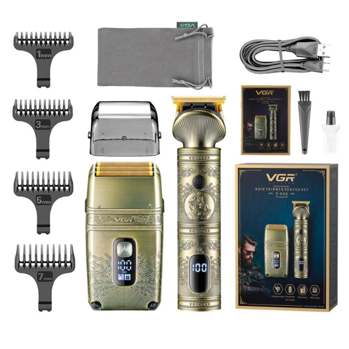 Комплект для стрижки і бритья VGR 2 в 1 V-649 триммер і шейвер